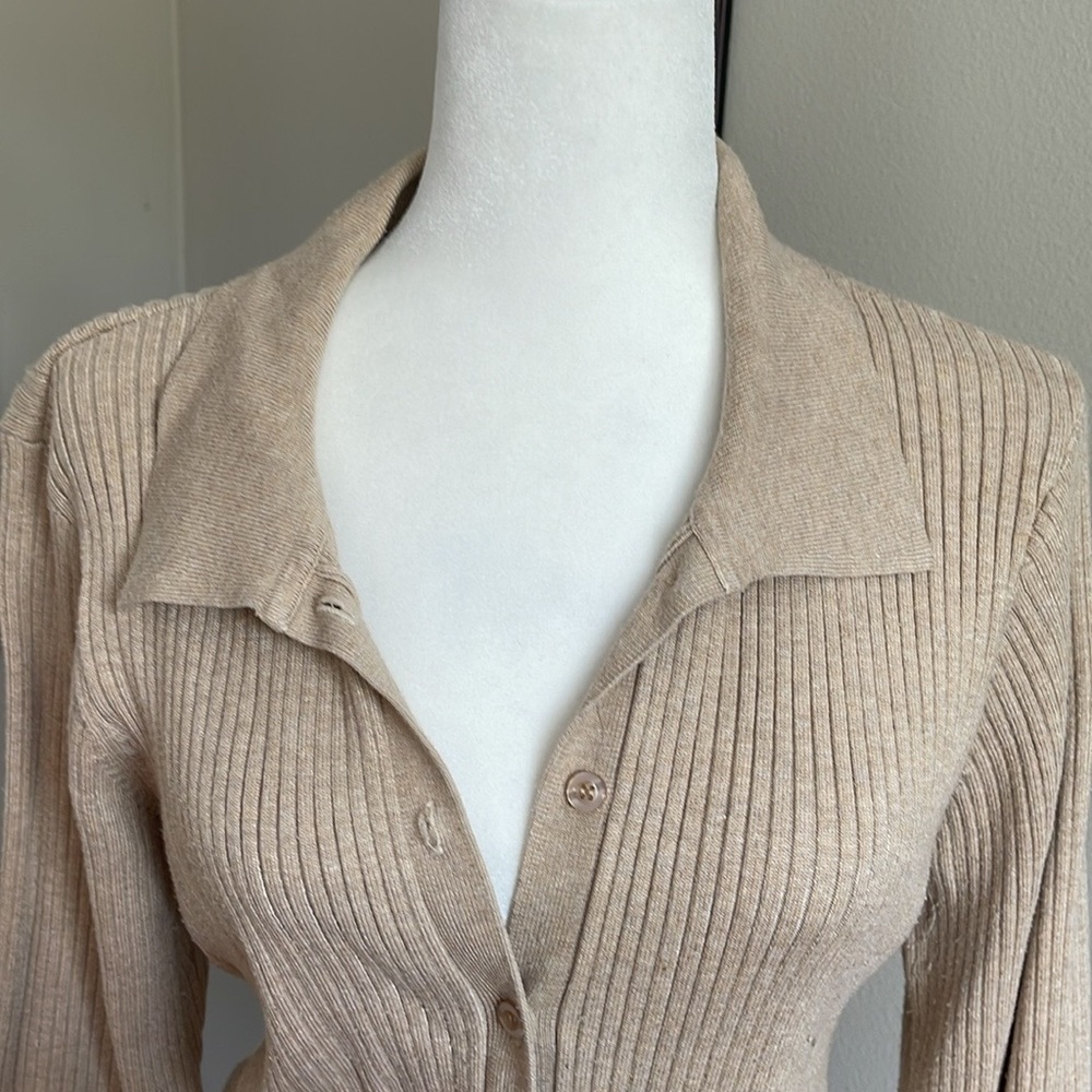 Bagatelle Beige Ribbed Sweater Top Size XL - Picture 2 of 4